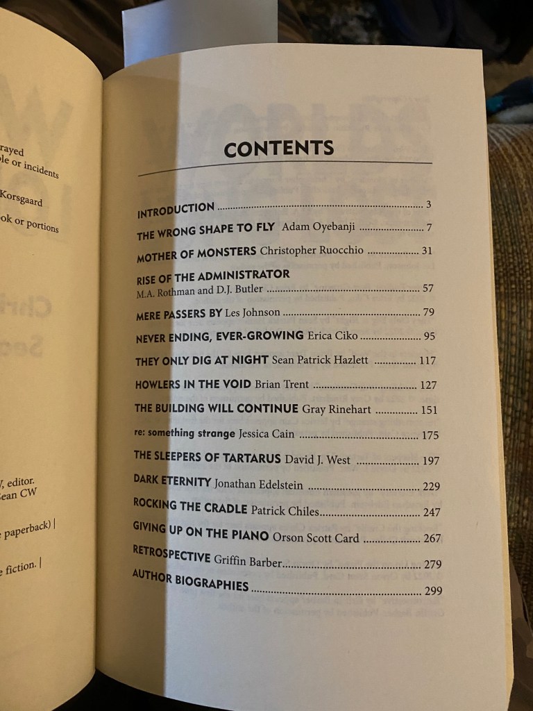 Erica Ciko sharing a table of content with Orson Scott Card. Weird.